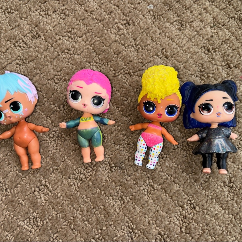 L.O.L. Surprise! Dolls Assortment - Pink, Yellow, Blue & Black Hair lot 4